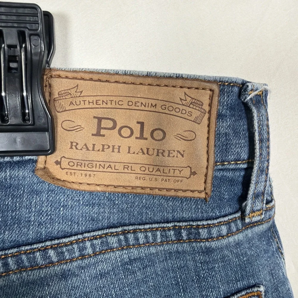 Polo Ralph Lauren Jeans 38x32 Blue 867‎ Classic Fit Straight Light Wash Denim
